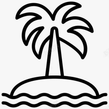 岛屿棕榈树热带地区图标图标