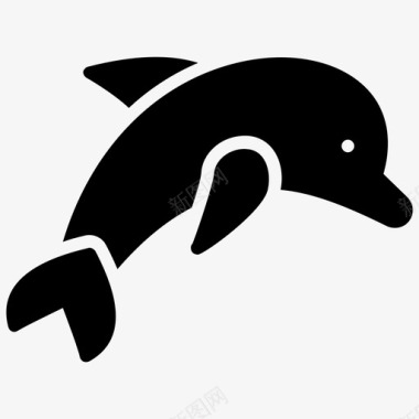 海豚鱼人类友好图标图标