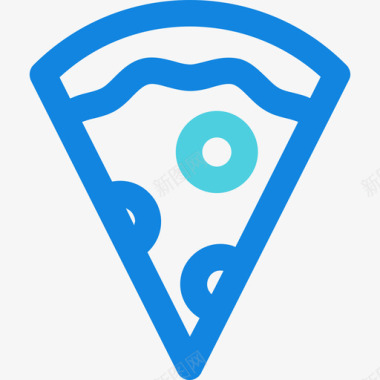 披萨36号餐厅线性蓝色图标图标
