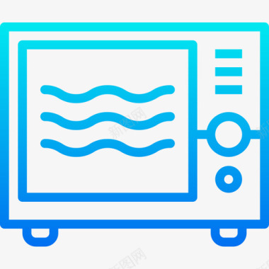 微波炉家具和家用12梯度图标图标