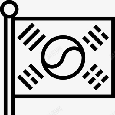 韩国韩国符号2线性图标图标