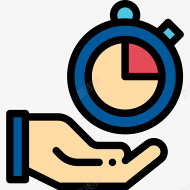 计时器时间管理11线性颜色图标图标