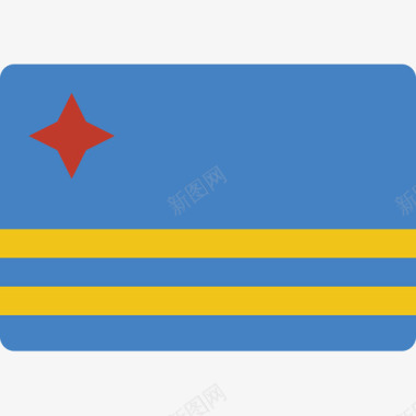 阿鲁巴国旗15平坦图标图标
