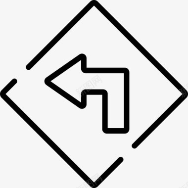 左转8号交通标志直线图标图标