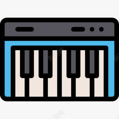 键盘乐器4线颜色图标图标