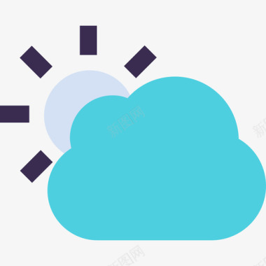 多云102号天气平坦图标图标