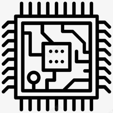 微处理器cpu芯片硬件图标图标