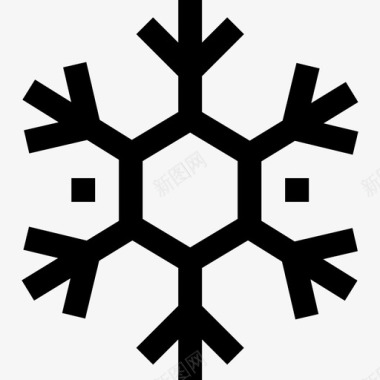 雪花天气和季节线性图标图标