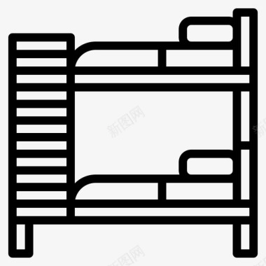 双层床家具旅社图标图标