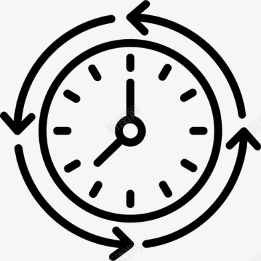 时钟物流和送货浅圆形图标图标