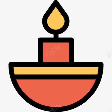 蜡烛美容和spa6直线颜色橙色图标图标