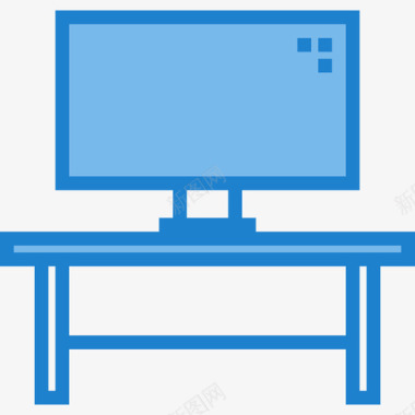 电视桌家俱8蓝色图标图标
