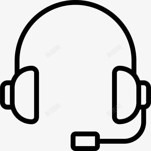 耳机多媒体21线性图标svg_新图网 https://ixintu.com 多媒体21 线性 耳机