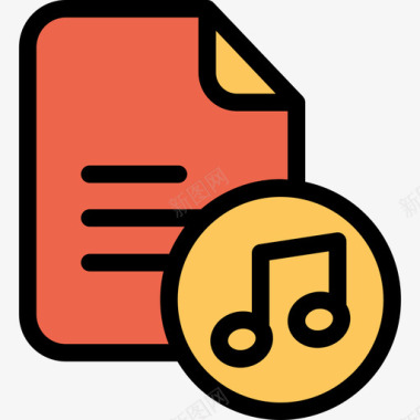 音频文件文件和文件夹17线性颜色图标图标