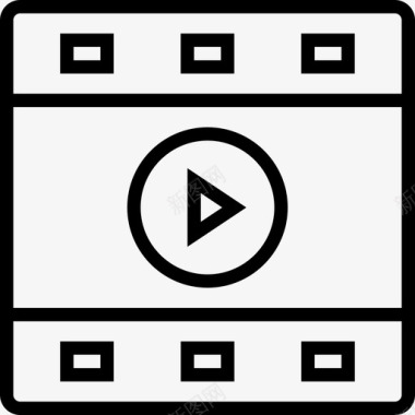 视频播放器启动和开发线性图标图标