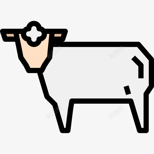 羊肉动物和食物原色图标svg_新图网 https://ixintu.com 动物和食物 原色 羊肉