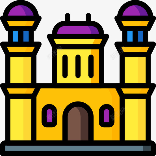 线性建筑彩色城堡23图标svg_新图网 https://ixintu.com 彩色城堡23 线性建筑