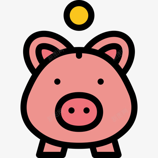 小猪银行金融50线颜色图标svg_新图网 https://ixintu.com 小猪银行 线颜色 金融50