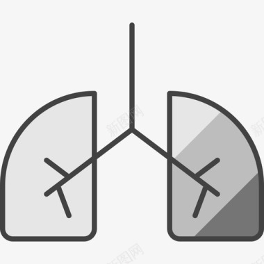 肺部医院36线状颜色图标图标