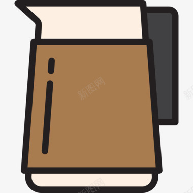 水罐咖啡26线性颜色图标图标
