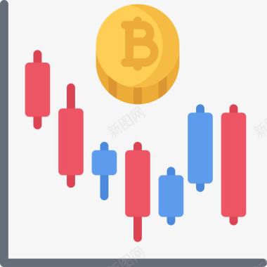 比特币区块链4扁平图标图标