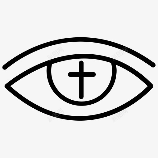 基督教象征魔眼精神元素图标svg_新图网 https://ixintu.com 基督教象征 第三只眼 精神元素 精神线图标 魔眼
