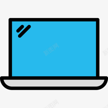 笔记本电脑tech11线性颜色图标图标