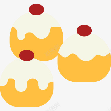 面包甜点和甜点扁平图标图标