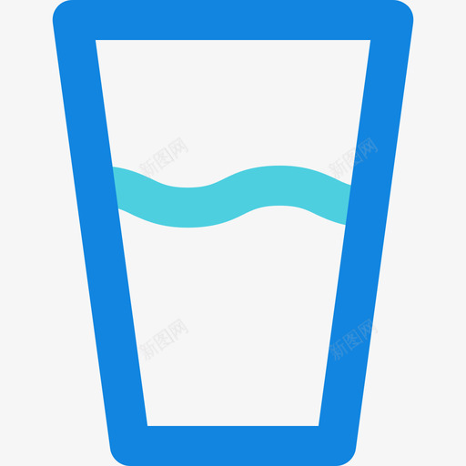一杯水家居元素4蓝色线条图标svg_新图网 https://ixintu.com 一杯水 家居元素4 蓝色线条