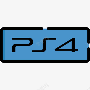 Ps4视频游戏logo2线性颜色图标图标