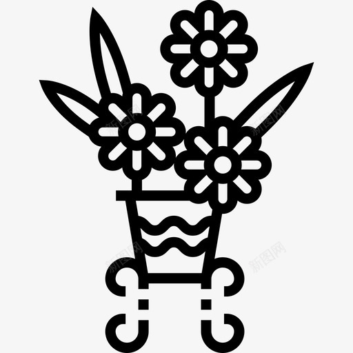 花朵复古装饰7线形图标svg_新图网 https://ixintu.com 复古装饰7 线形 花朵