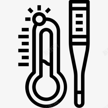 温度计医用18线性图标图标