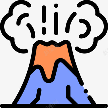 火山地理位置18线性颜色图标图标