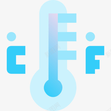 温度计天气114蓝色图标图标