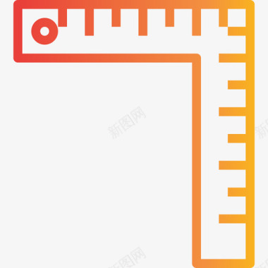 尺子文具35渐变图标图标
