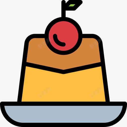 布丁甜食和糖果5线性颜色图标svg_新图网 https://ixintu.com 布丁 甜食和糖果5 线性颜色