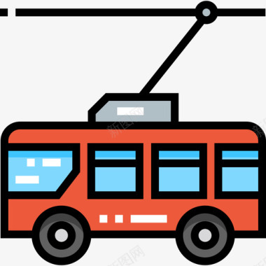 手推车公共交通线颜色图标图标
