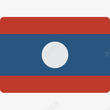 老挝国旗15平坦图标图标