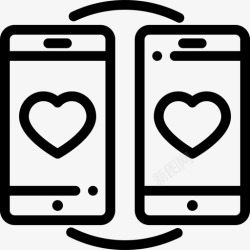 手机8tracks应用智能手机约会应用程序8线性图标高清图片