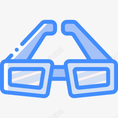 3d眼镜多媒体27蓝色图标图标