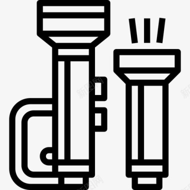 手电筒野营62直线型图标图标