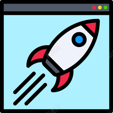 Rocket数字营销71线性颜色图标图标