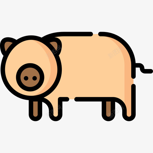 猪养殖7头线色图标svg_新图网 https://ixintu.com 养殖7头 猪 线色