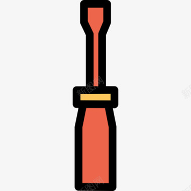 螺丝刀结构和工具6线颜色橙色图标图标