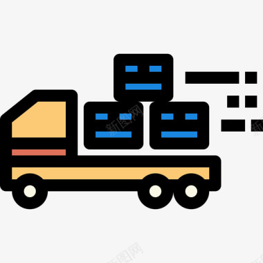 送货卡车物流15线性颜色图标图标
