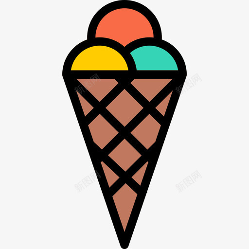 冰淇淋生日派对正色图标svg_新图网 https://ixintu.com 冰淇淋 正色 生日派对