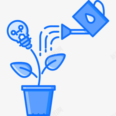 植物创意3蓝色图标图标