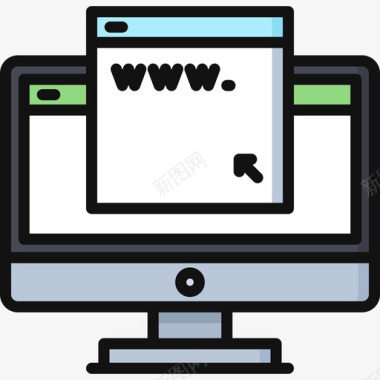 浏览器计算机功能3线性颜色图标图标