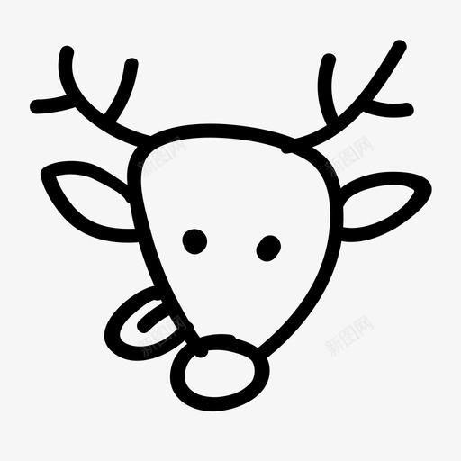 鲁道夫圣诞节驯鹿图标svg_新图网 https://ixintu.com 圣诞节 红鼻子 驯鹿 鲁道夫