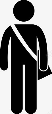 男用吊袋携带人图标图标
